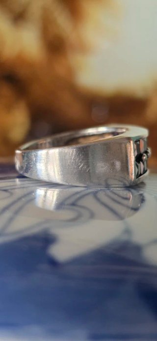 Precioso anillo de.plata y onix