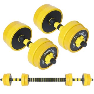 Set Manubri da 10kg (4x1kg+4x1.25kg) con Bilanciere Pesi