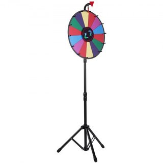 Rueda de Premio de 45.7 cm Soporte de Tripode Color Rueda de Premio Giratoria de 14 Ranuras Juego de Fortuna Dry Ease para Feria (45.7 cm)