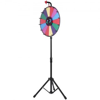 Rueda de Premio de 45.7 cm Soporte de Tripode Color Rueda de Premio Giratoria de 14 Ranuras Juego de Fortuna Dry Ease para Feria (45.7 cm)