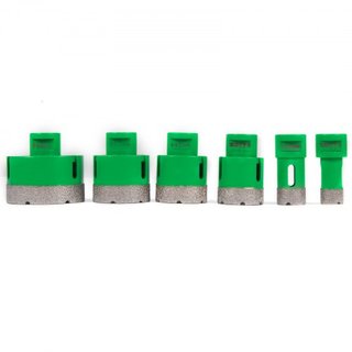 Juego de 6 Piezas de Brocas de Diamante para Perforar con Rosca M14 20/25/40/45/50/68 MM (0.79/1/1.6/1.77/2/2.7 Pulgadas) Con 2 Cuchillas de Sierra