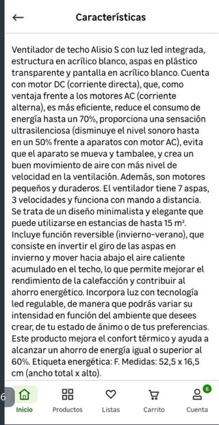 Ventilador Techo con Luz Aspas Ocultas