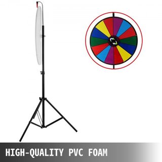 Rueda de Premios de Color de 61 cm con Soporte de Tripié Rueda de Premios de Color 14 Slots Dry Ease Spinner de Fortuna Juego de Giro de Fortuna