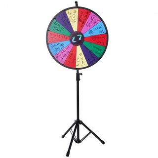 Rueda de Premios de Color de 61 cm con Soporte de Tripié Rueda de Premios de Color 14 Slots Dry Ease Spinner de Fortuna Juego de Giro de Fortuna
