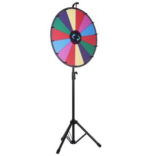 Rueda de Premios de Color de 61 cm con Soporte de Tripié Rueda de Premios de Color 14 Slots Dry Ease Spinner de Fortuna Juego de Giro de Fortuna