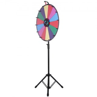 Rueda de Premios de Color de 61 cm con Soporte de Tripié Rueda de Premios de Color 14 Slots Dry Ease Spinner de Fortuna Juego de Giro de Fortuna