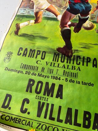 Cartel antiguo fútbol C. Villalba 1984