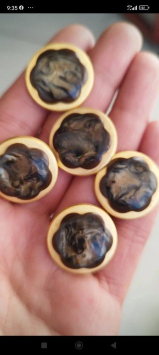 4 bottoni gioiello vintage oro madreperla