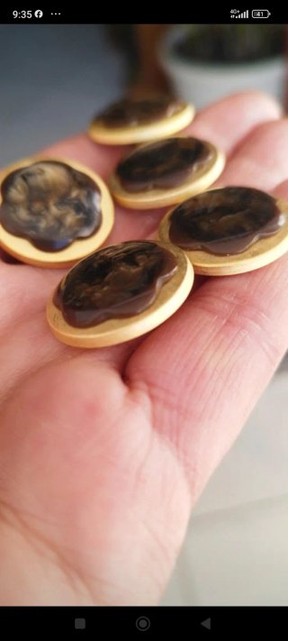 4 bottoni gioiello vintage oro madreperla