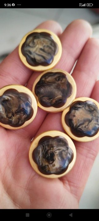 4 bottoni gioiello vintage oro madreperla