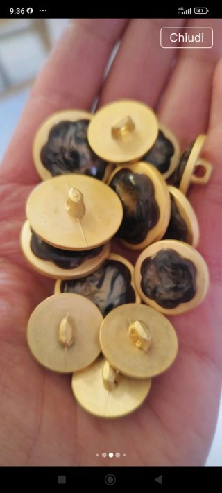 4 bottoni gioiello vintage oro madreperla