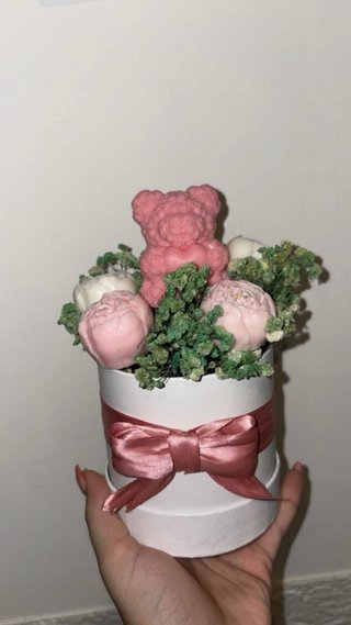 Bouquet decorativo orsetto e fiori
