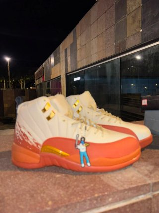 Zapatillas Jordan 12 Beige Naranja