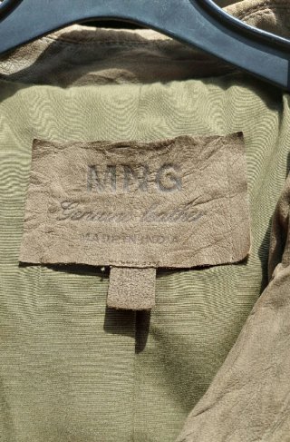 Chaqueta corta piel MNG verde