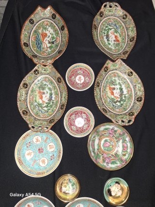 Porcelana China Antigua Decorada