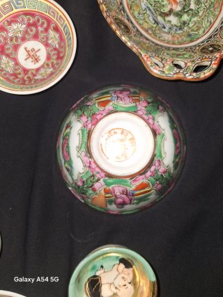 Porcelana China Antigua Decorada
