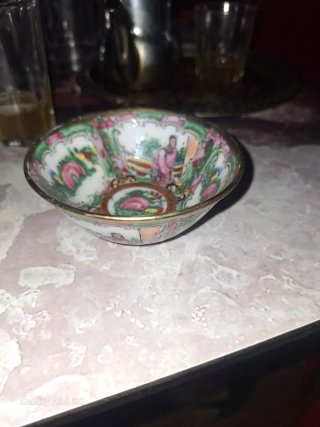 Porcelana China Antigua Decorada