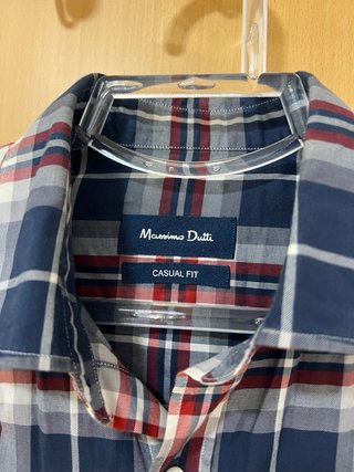 Camisa cuadros Massimo Dutti azul y roja