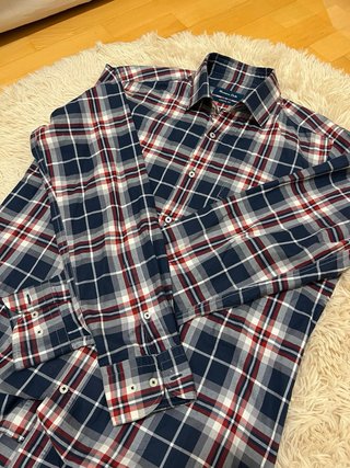 Camisa cuadros Massimo Dutti azul y roja