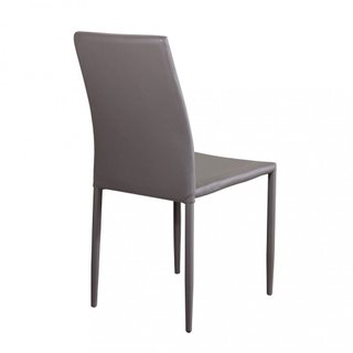 Sedia da Pranzo Ecopelle Marrone e Acciaio 43x90cm