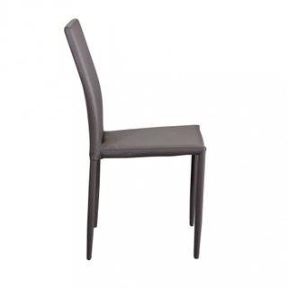 Sedia da Pranzo Ecopelle Marrone e Acciaio 43x90cm