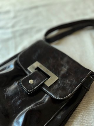 Bolso vintage cuero marrón