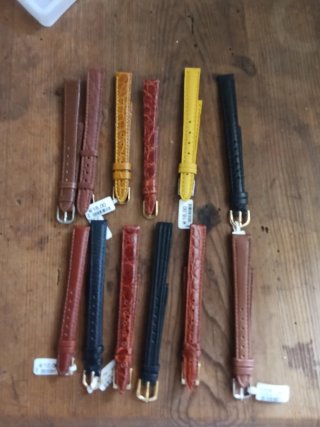 Cinturini vera pelle vintage marrone giallo