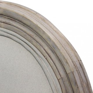 Sedia in Legno con Braccioli Tessuto Beige Vintage