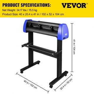 Cortadora de Vinilo Máquina Cortadora de Vinilo de 870 mm Alimentación Máxima de Papel de 34 pulgadas Máquina Cortadora de Plotter de Vinilo con Soporte de Piso Robusto Fuerza y Velocidad Ajustabl...