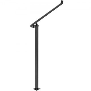 Pasamanos para Escaleras Exteriores Barandillas de 1-2 Pasos Barandilla de Hierro Forjado Barandillas para Escaleras Barandillas de Hierro Negro para Pasos Montadas en Pared y Suelo con Kit de Ins...