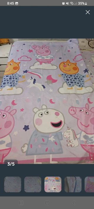 Funda Nórdica Peppa Pig Unicornios Estrellas