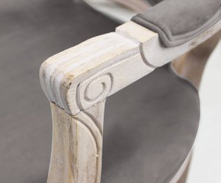 Sedia Classica con Braccioli in Legno e Velluto
