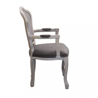 Sedia Classica con Braccioli in Legno e Velluto