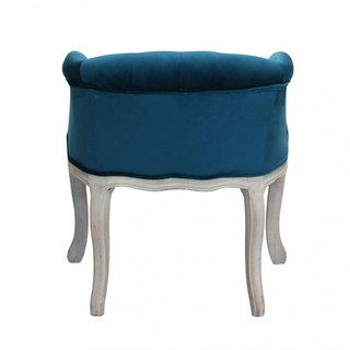Poltroncina Capitonné Classica in Legno e Velluto
