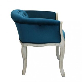 Poltroncina Capitonné Classica in Legno e Velluto