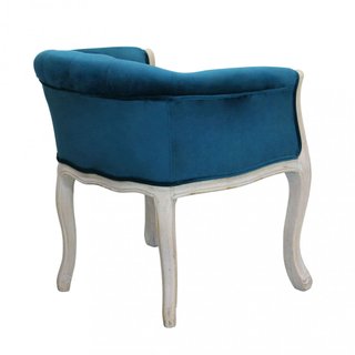 Poltroncina Capitonné Classica in Legno e Velluto