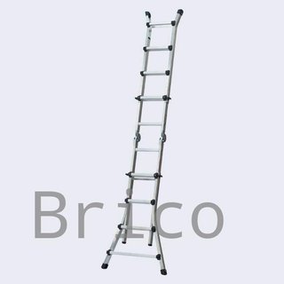 Escalera Telescópica Articulada Aluminio 3+3 Pestaña