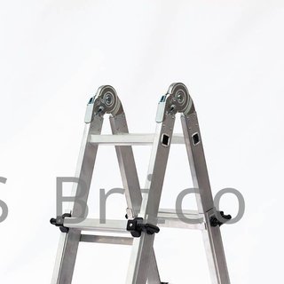 Escalera Telescópica Articulada Aluminio 3+3 Pestaña