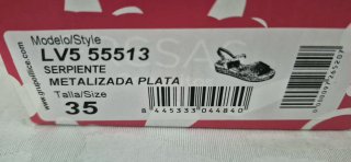 Sandalias niña Conguitos plateadas talla 35.
