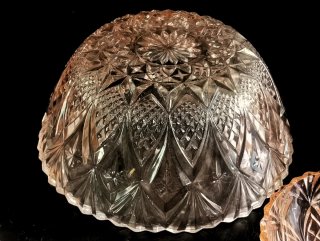 Conjunto cristal tallado intrincado rosado France