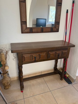 Mesa de recibidor vintage de madera