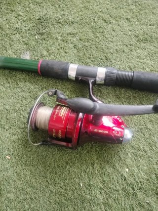 Carrete pesca con caña