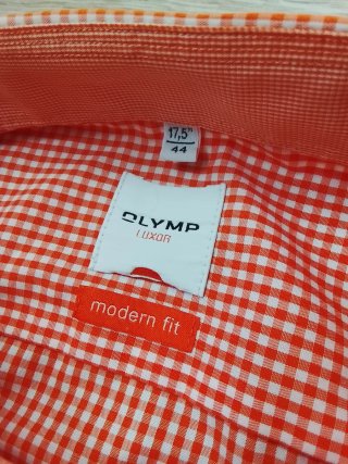 Camicia a quadri Olymp tg L arancione