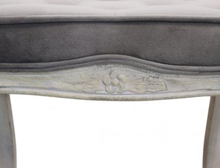 Sgabello Imbottito Tessuto Taupe e Legno Classico