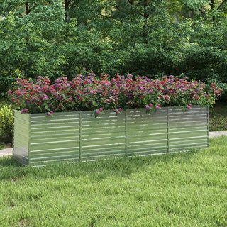 Letto Rialzato Giardino 320x80x77 cm in Acciaio Zincato