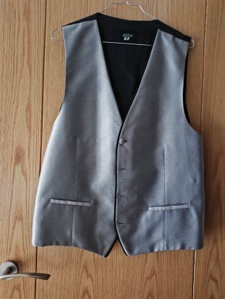 Traje negro boda chaleco Protocolo un solo uso