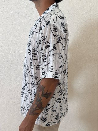 Camisa Estampada Caras Hombre verano