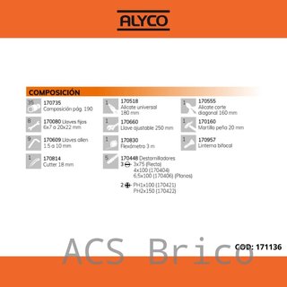 Caja Herramientas 65 Piezas Alyco 171136