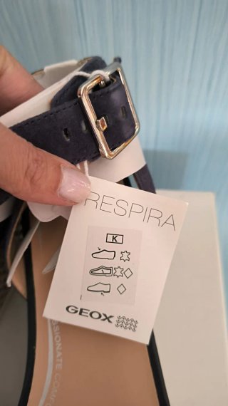 Sandalias Geox Talla 40 Cuña Azul Marino