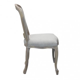 Sedia da Pranzo Legno e Tessuto Grigio Classica